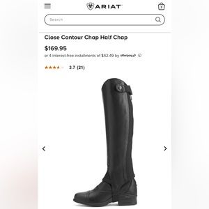 Ariat close contour half chaps Size M